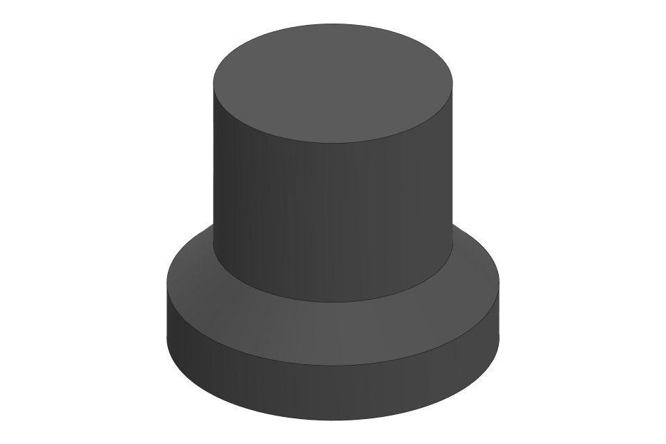 Caster base: render of caster_base_65mm.stl