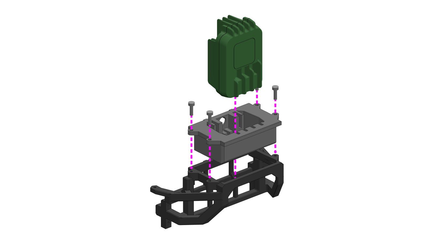 Step 22: the OAK-1 adjustment mount goes on top of the camera mount