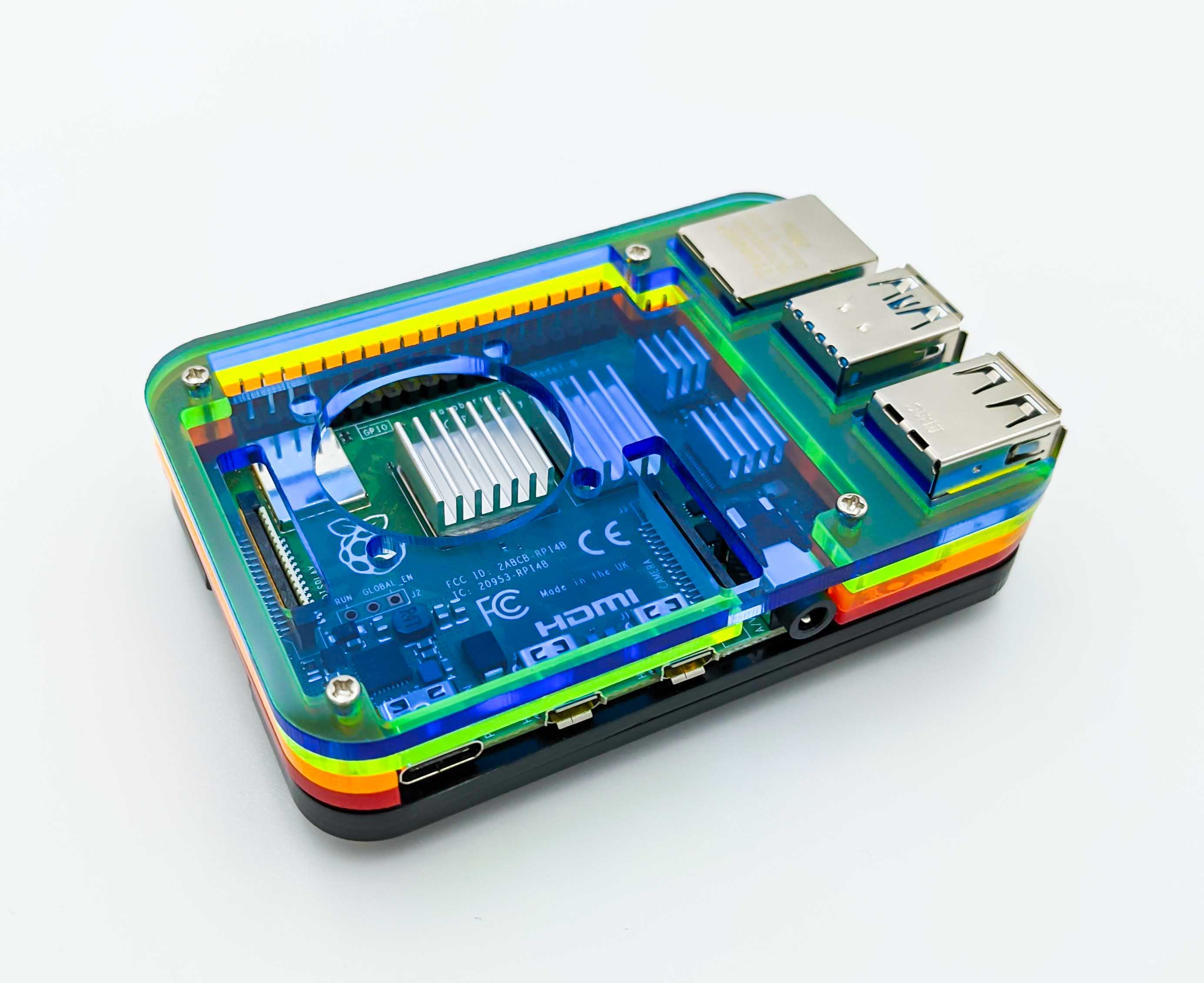 Raspberry Pi 3 Model B with Rainbow Case